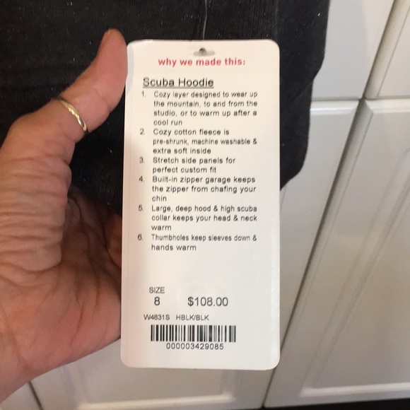 Lululemon Vintage Rare Scuba Hoodie CIRCA 2011 Heathered Black Sz.8 - Picture 8 of 8